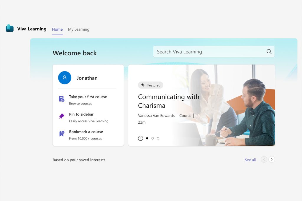 Microsoft learning interface